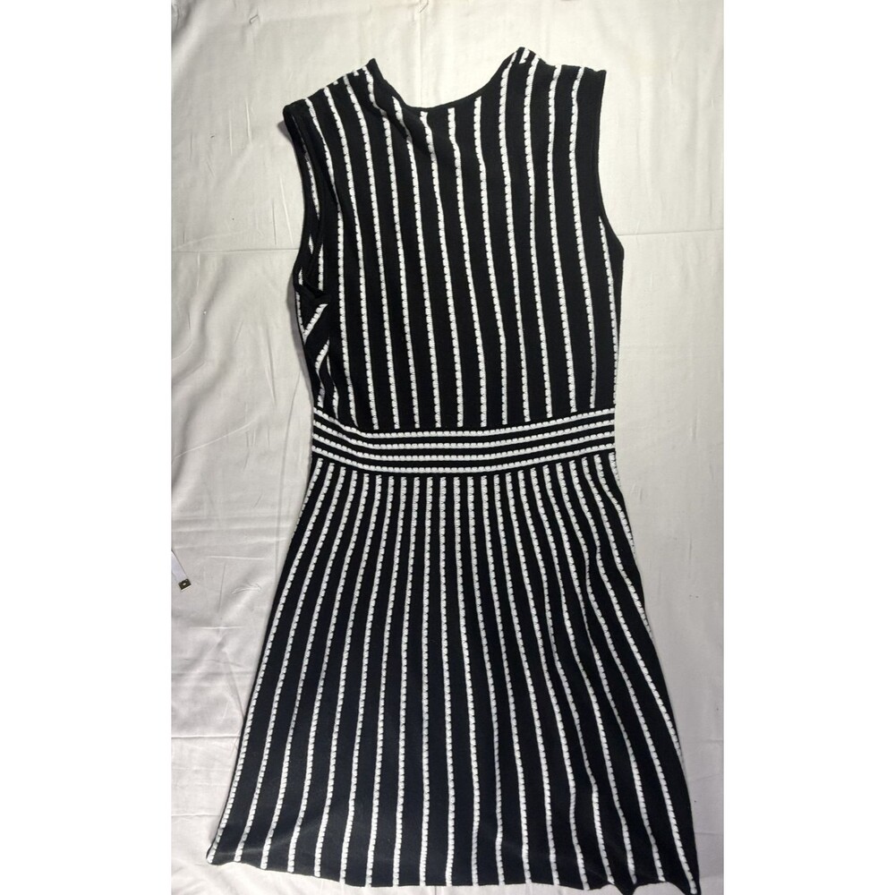 Calvin Klein Women's Black White Striped Fit and Flare Dress Size XL - Picture 6 of 7